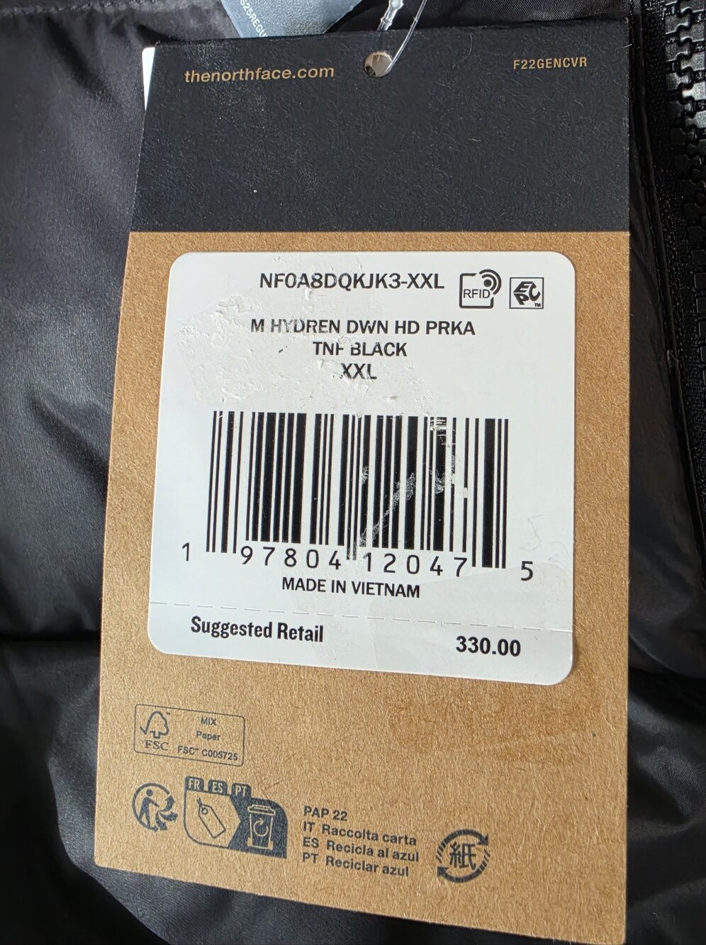 The North Face Down Hooded Parka Black 600 Fill Long Puffer Jacket Men's Sz XXL - Picture 14 of 14